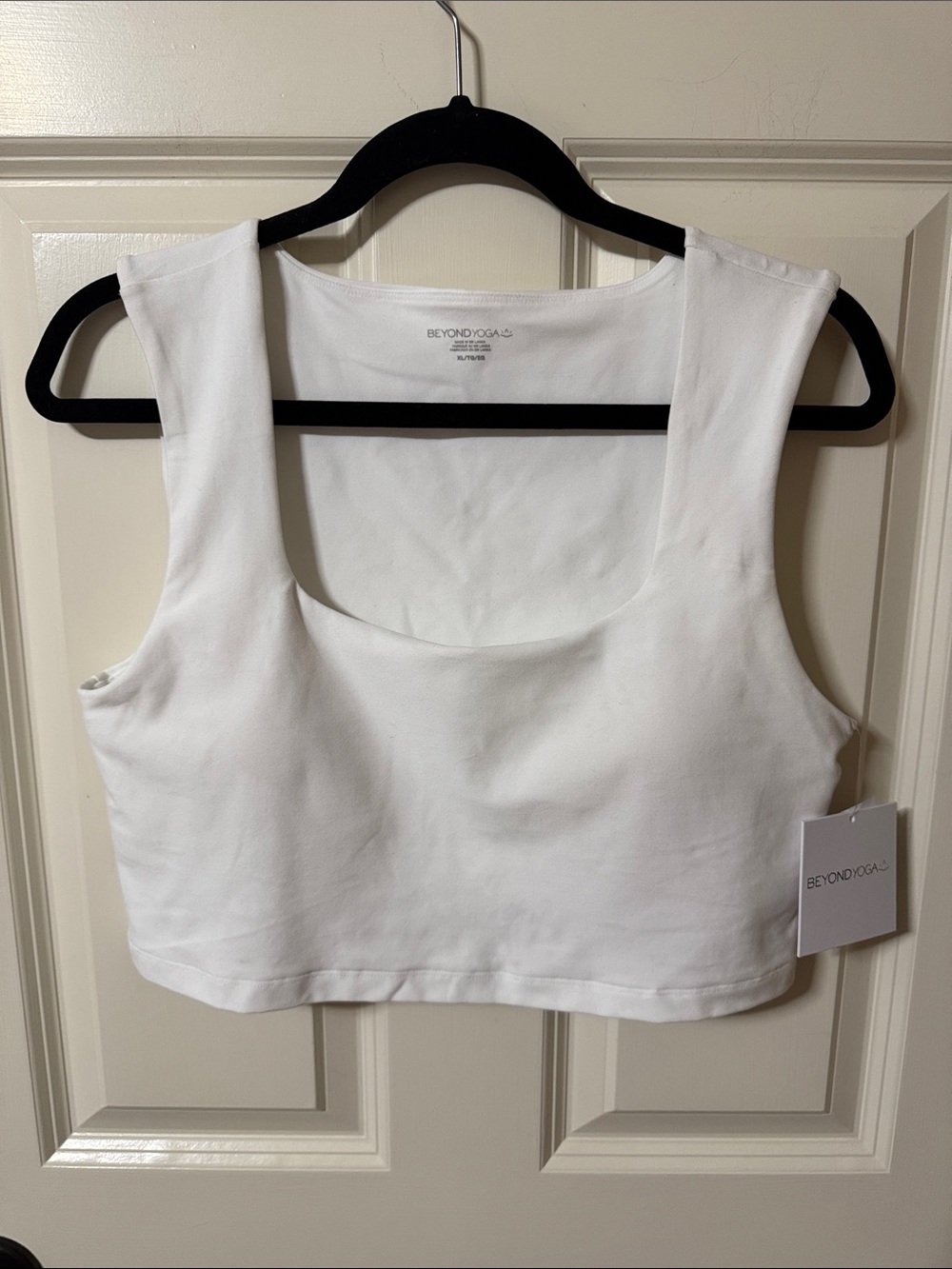 Beyond Yoga White Square Neck Crop Tank